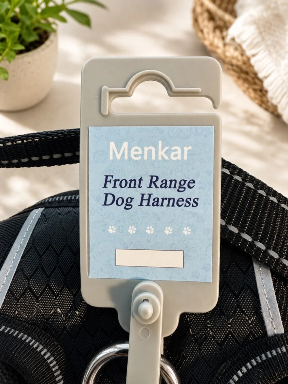 New Menkar Front Range Dog Harness Large Black Reflective Padded Adjustable